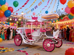 Voiture à quatre roues de style européen, calèche citrouille en fer forgé sur mesure pour princesse, idéale pour films et parcs d'attractions - Product Image 1