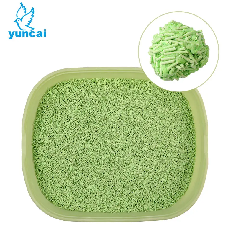 Wholesale Bulk High Water Absorption Green Tea Flavored Tofu Cat sand 6L good water absorption less dust Tofu Cat Litter