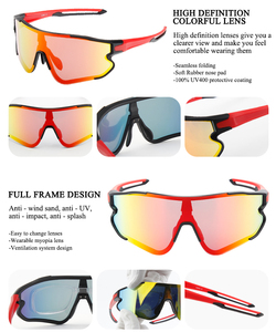 في المخزون مجموعة عالية الجودة قابلة للتبديل 3 عدسات نظارات شمسية مخصصة لركوب الدراجات في الهواء الطلق نظارات السلامة المصنعة للنساء - Product Image 3