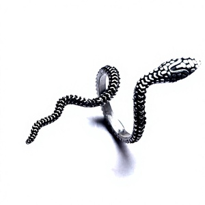 Anillo ajustable de serpiente para mujer, diseño clásico, dorado y plateado, 925 - Product Image 1