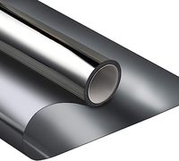 1 lot de film de fenêtre miroir unidirectionnel 20m, 99% anti-UV, haute réjection de chaleur, isolation solaire, pour bâtiments et maisons
