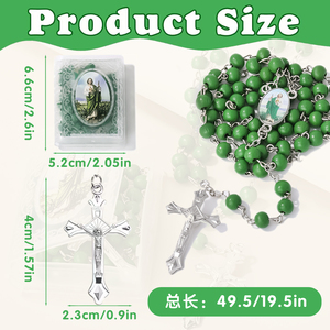 Tarjetas de Oración de <span class=keywords><strong>San</strong></span> <span class=keywords><strong>Judas</strong></span> <span class=keywords><strong>Tadeo</strong></span> con Juego de <span class=keywords><strong>Rosario</strong></span> Verde, Regalo Religioso Católico, Ideal para Devoción, Bautismo, Primera Comunión, 12 Uds. - Product Image 2