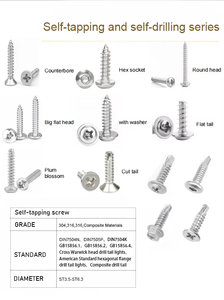 สกรูหัวแบนสแตนเลสเหล็กชุบนิกเกิลด้วยตนเองสกรูไม้ M1-M5เมตริกคลาส8.8ขยาย <span class=keywords><strong>countersunk</strong></span> - Product Image 6