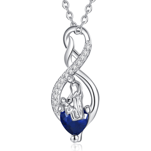 Collana con Ciondolo a Cuore per Figlia in Rame Placcato Argento Merryshine, da <span class=keywords><strong>Papà</strong></span> e Mamma, <span class=keywords><strong>Ti</strong></span> Amo per Sempre - Product Image 1