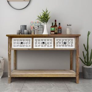 INNOVA HOME Living Room New Design Free Standing Solid Wood Carved <b>Side</b> Chest Drawers Storage Organizer Cabinet - Product Image 3