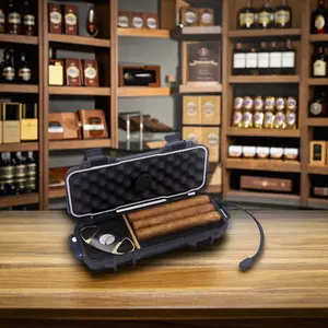 2024 phong cách mới không thấm nước hộp nhựa xách tay xì gà trường hợp Cigar Humidor du lịch với xì gà phụ kiện