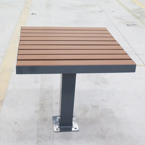 Juego de Mesa y Sillas de Acero para Patio de 4 Asientos Banca de Parque Restaurante Muebles de Exterior de Metal y Madera de Teca - Product Image 4