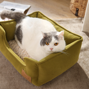 Luxuriöses Bolster-Haustierbett Großhandel Ultra-Weiches Plüsch-Hunde- und Katzennest Gemütliches Rechteckiges Haustier-Sofa - Product Image 5