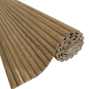 In <span class=keywords><strong>rovere</strong></span> <span class=keywords><strong>massello</strong></span> sottile rotondo scanalato parete di pannelli 3D decorazione della parete interna con il vero legno strisciò - Product Image 5