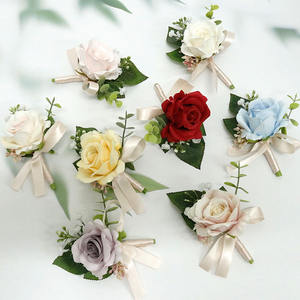 Oggetti artificiali per decorazione da sposa da polso corpetto fiori da polso fiore rosa perla Boutonniere regalo per il ballo di fine anno - Product Image 6