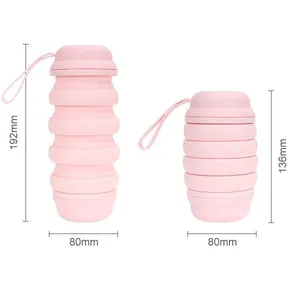 Portable Accompanying Cup Bpa Free Food Grade Outdoor sports Anti-fall Round Kettle 800ml Collapsible Silicone Water Bottle