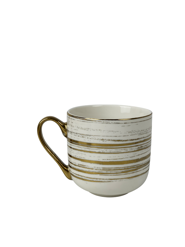 RTS wholesale 16oz Custom Novelty Gift gold Porcelain Mugs Cups Coffee Sets Ceramic Mug with Gold Handle for Men Women