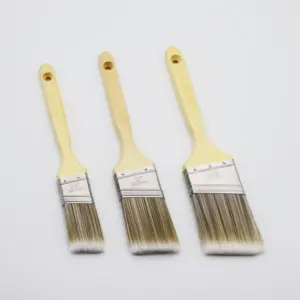 china manufacture supplier 0.5-3Inch pure bristle angular retail wood handle Trim brush wall wood decorative paint tools