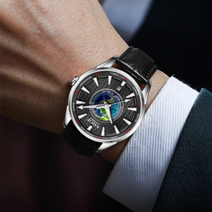 Reloj Mecánico Automático MIGE para Hombre, Caja de Acero Inoxidable, Correa de Cuero, Cristal de Zafiro, Esfera Redonda de 42 mm, Lujoso y Moderno - Product Image 2