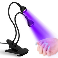 Lámpara UV de doble cabezal con clip para uñas, 4 niveles de intensidad regulable, secador de uñas portátil USB, venta al por mayor