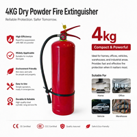 Extincteur à poudre sèche ABC pratique de 4 kg, poignée rouge, valve en cuivre, grand manomètre rouge pour la prévention des incendies commerciaux et quotidiennes.