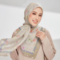 Voile en coton imprimé malaisien, foulard en voile de coton doux à fleurs, design populaire 2026, vente en gros, hijabs pour femmes musulmanes