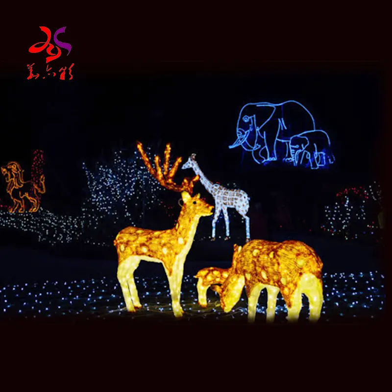 Decorações de natal ao ar livre decoração de luz de natal led motivo luz led figuras de renas 3d