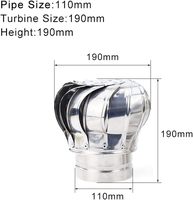 201 ventilateur de toit en acier inoxydable ventilateur de ventilation d'air de grenier non alimenté taille 110mm éoliennes tôle d'acier coupe personnalisée