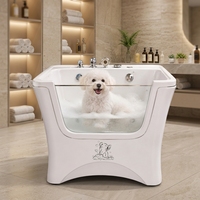Hotel Hewan Peliharaan Bintang 5 Milky Micro-Nano Bubble Acrylic Grooming Tub, Bak Mandi Spa Mewah untuk Penginapan Hewan, Tahan Lama