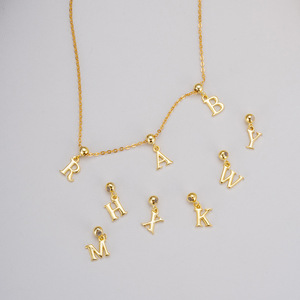 Fine personnalisé 925 argent Sterling plaqué or Vermeil lettre initiale breloques bijoux accessoires faisant pendentif collier - Product Image 3