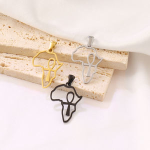 9 pièces en acier inoxydable carte africaine breloques afrique egypte Nil clé ethnique <span class=keywords><strong>antique</strong></span> Ankh vie symbole croix pendentifs pour la fabrication de bijoux - Product Image 1