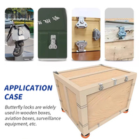 Long Yu J800 Fermoir papillon rotatif en acier inoxydable, loquet papillon en fer chromé, pour sacs à compartiments larges, pièces spéciales pour sacs