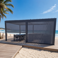 Pergola contemporaine en aluminium Sweet Home avec système de lames orientables automatisées, pavillon extérieur bioclimatique imperméable