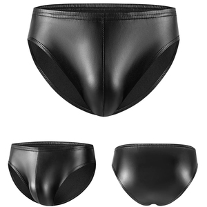 กางเกงในหนังผู้ชายแบบเงาเนื้อนุ่ม ขอบเอวยางยืด เอวต่ำ กางเกงขาสั้นหนัง จีสตริง กระเป๋าหนังเสริมทรง เซ็กซี่ - Product Image 1