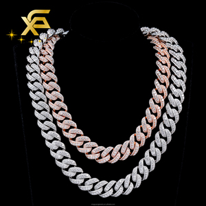 14MM 18MM Diamantentest bestanden VVS Iced Out Moissanite Erhöhte Cuban Chains S925 18K vergoldete Echtgold Cuban Link Kette Halskette - Product Image 5