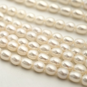 Collier de perles d'eau douce cultivées sans noyau, en forme de riz, 6-7 mm, blanc, rose, violet, qualité irréprochable, vente en gros - Product Image 4