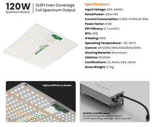 120 Wát lượng tử Board LED phát triển ánh sáng quang phổ đầy đủ cho các nhà máy trong nhà phát triển Lều hydroponics - Product Image 4