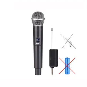 UHF Dynamic Handheld Host Singing Rap Microphone 3.5mm 6.5mm Audio Jack Microphone E58 Wireless Desk Microphone for Youtube Live