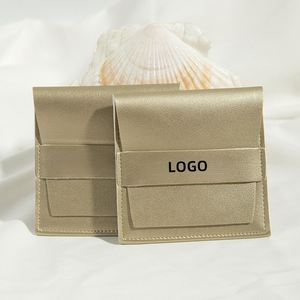 Pochette en cuir PU miniature de luxe personnalisée avec logo imprimé, couleur et taille sur mesure, pour l'emballage et la présentation de bijoux - Product Image 5