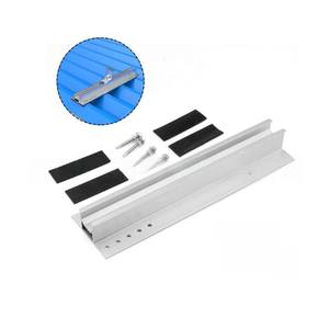 Braket pelat trapesium rel pendek, atap logam surya fotovoltaik portabel instalasi aluminium Anodized permukaan dapat disesuaikan - Product Image 4