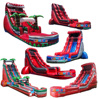 Château gonflable géant avec toboggan aquatique, directement du fabricant, pour parcs aquatiques, sports et fêtes
