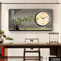 Lukisan cahaya jam tampilan LCD lukisan porselen kristal lukisan dekoratif pemandangan hewan Modern