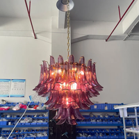Lustre élégant de style américain moderne italien en améthyste, lustre rond violet pour restaurant, hôtel, villa, maison