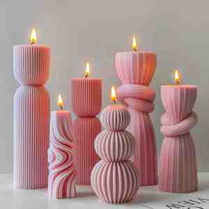 Molde de Silicona 3D con Rayas para Velas Aromáticas, Molde para Portavelas, Adorno para el Día de San Valentín, Ecológico - Product Image 2