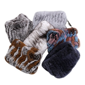 Winter-Elastik-Nackenring-Ohrenwärmer aus Rexkaninchenfell als Stirnband - Product Image 2