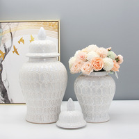Offre Spéciale grands ensembles de pots en céramique blanche fantaisie boîte en porcelaine en gros décor à la maison