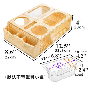Caja de almacenamiento de madera para sofá con compartimentos, control remoto y almacenamiento para vasos, organizador de escritorio para sala de estar - Product Image 5