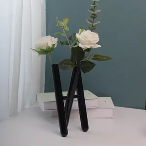 Hot Selling 3 Transparent Glass Connecting Test Tubes Hydroponic Vases And Plant Decorations