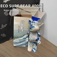 Figurine d'animal de surf en résine Bearbrick 400% Violent Bear, peinte, écologique, pour usage intérieur, tendance, anniversaire, fabriquée en Chine