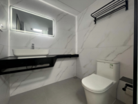 Toilettes portables en acier avec structure sanitaire, design moderne pour usage extérieur en parc, système de lavage mobile respirant