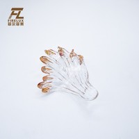 Lustre d'intérieur de luxe Firelux personnalisé, style art moderne, grande taille, avec branches et feuilles, accessoires en verre en forme de fleur de coquelicot