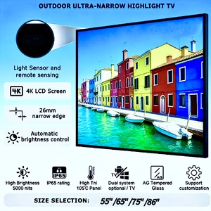 Outdoor Kommerzieller Fernseher IP55 Wasserdicht Hohe Helligkeit 4K Smart TV für Terrasse Restaurant - Product Image 2