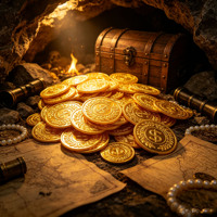 Großhandel Piraten-Requisiten, Piraten-Goldmünzen, Plastik-Spielschätze, Gold- und Silberchips, Münzen, Spielwährung