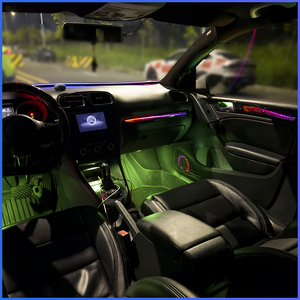 TMPRO - Amélioration de l'intérieur de luxe - Éclairage ambiant pour VW Golf 6 2008-2013 - Lampe d'ambiance LED à flux de couleur dynamique avec commande par application - Product Image 4