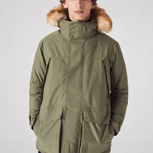 Hooded Down Coat Casual Jacket Outwear High Quality Army Green Removable Boys Duck Down Jackets Down Puffer Jacket With Fur Hood